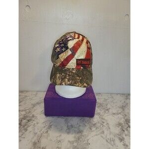 Bobcat Patriotic American Flag Realtree Camouflage Hat Snapback Cap